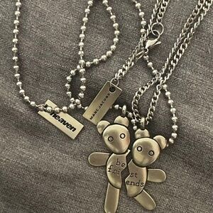 HEAVN best friends silver necklace/chain friendship m4rc j4c0bs bear pendant